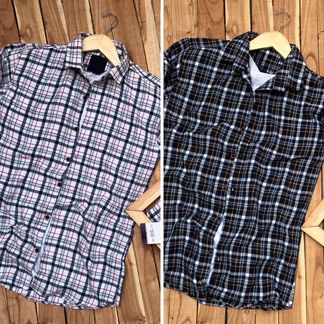 Branded Casual Check Shirts For Men (Combo Offer)