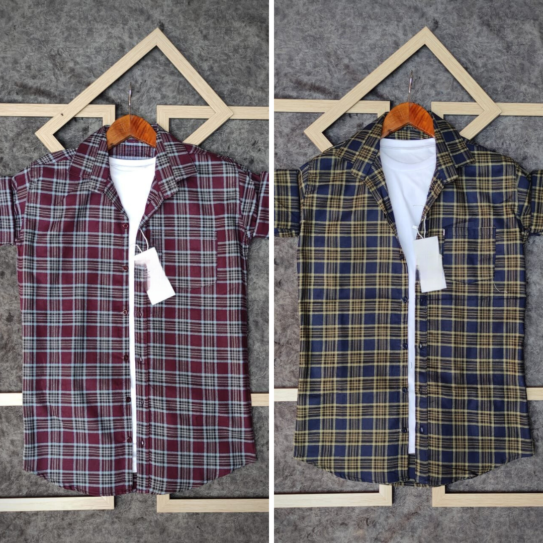 2 Casual Check Shirts For Men