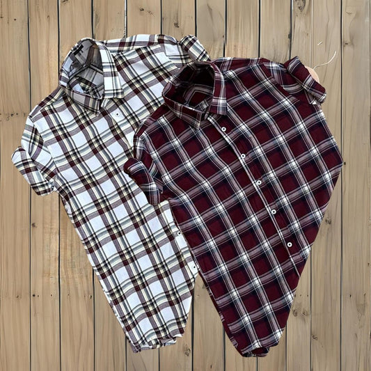 2 Branded Casual Check Shirts For Men