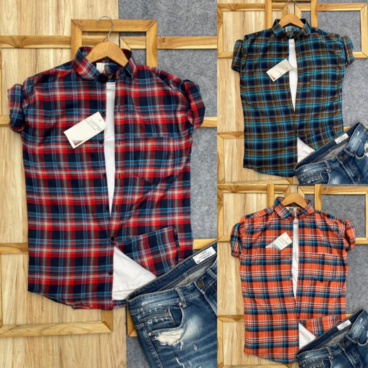 2 Casual Check Shirts For Men