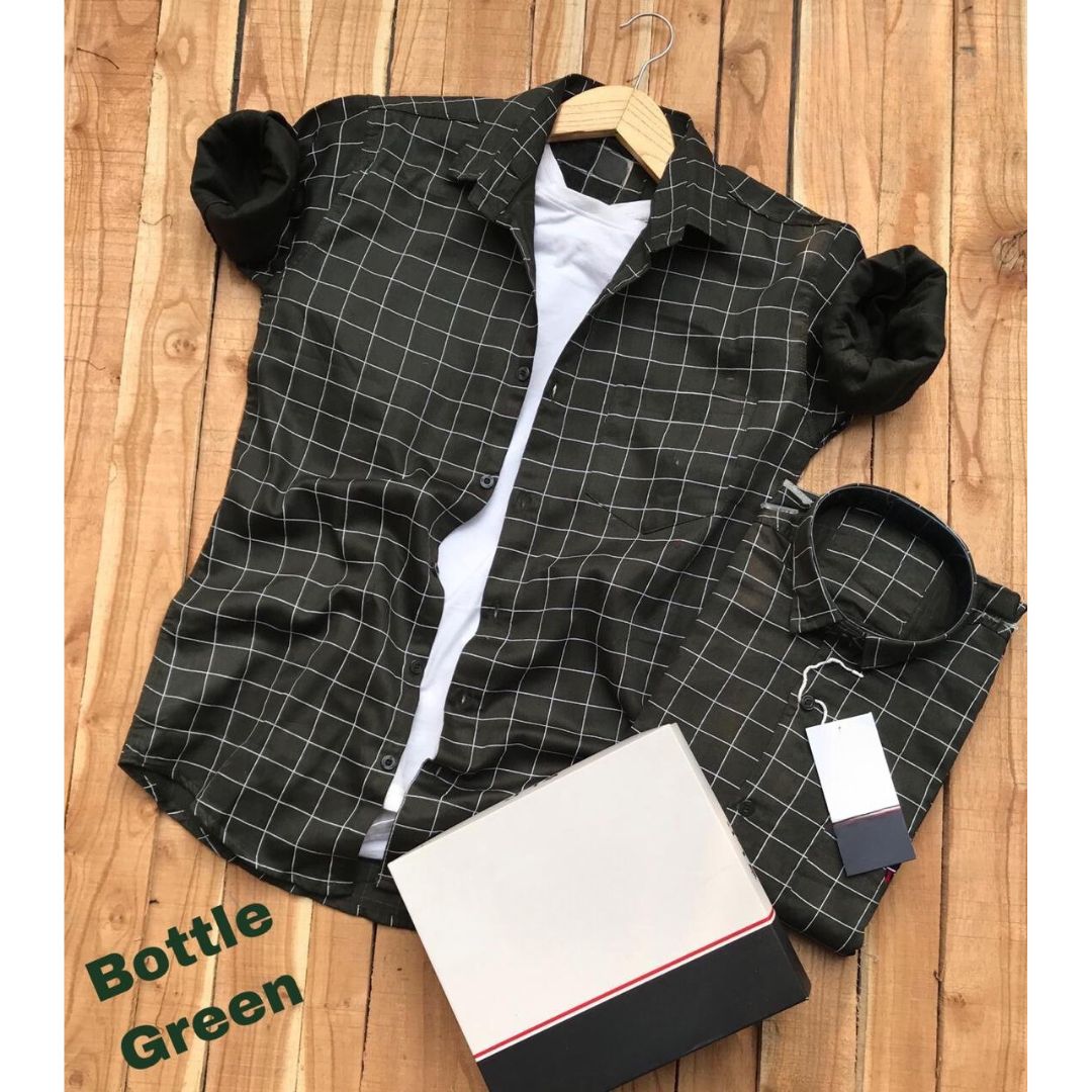 Branded Casual Check Shirts For Men (Pack of 2)