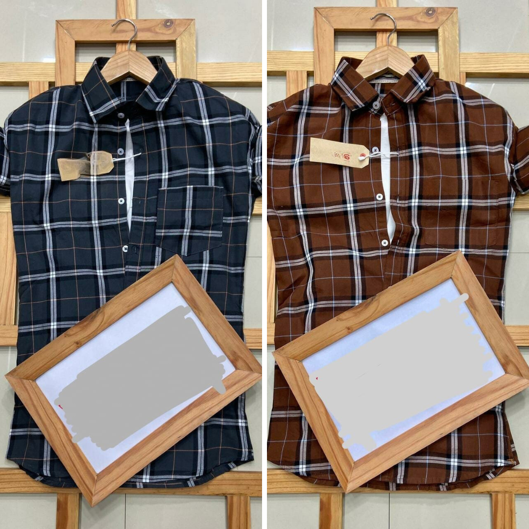 2 Casual Check Shirts For Men