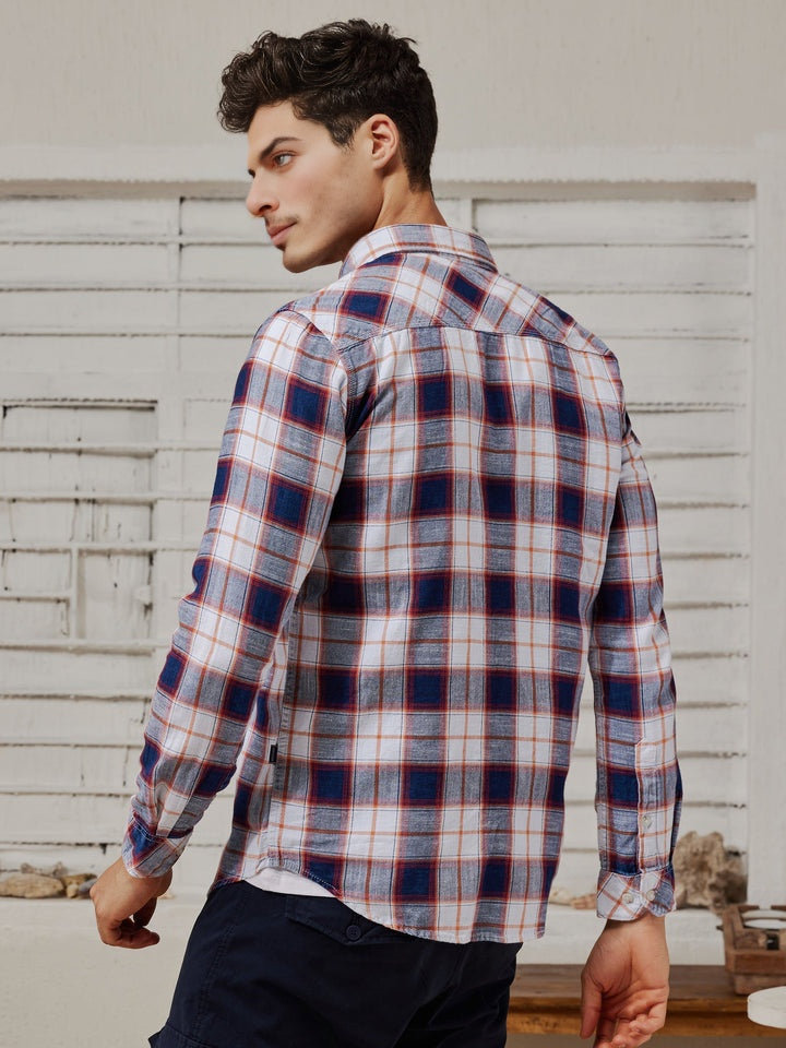 Branded Casual Check Shirts For Men (Combo of 2)