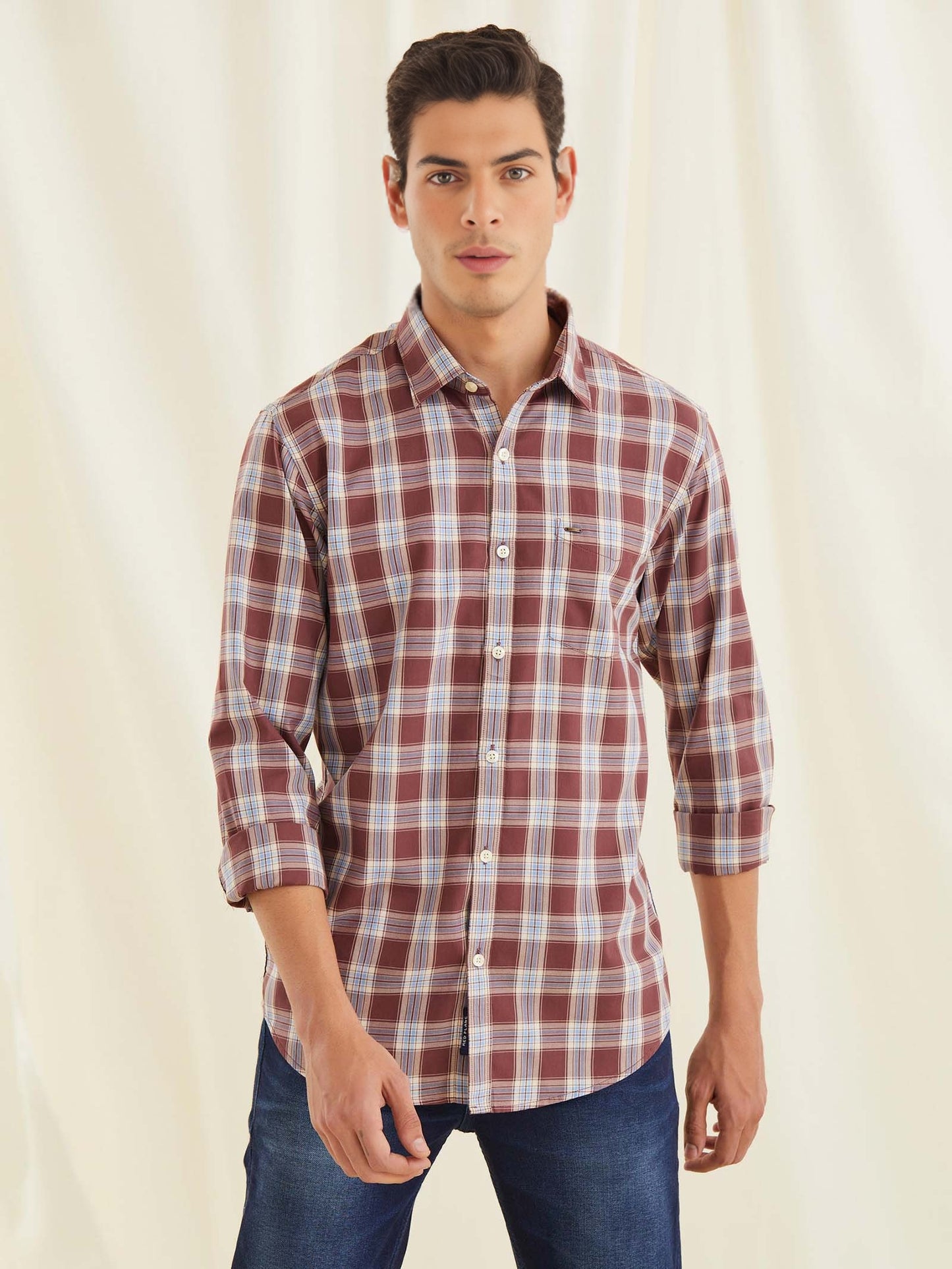 Branded Casual Check Shirts For Men (Combo of 2)