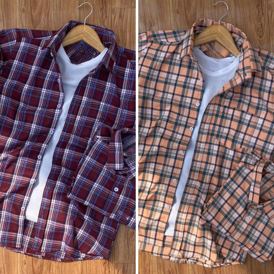 Branded Casual Check Shirts For Men (Combo Offer)