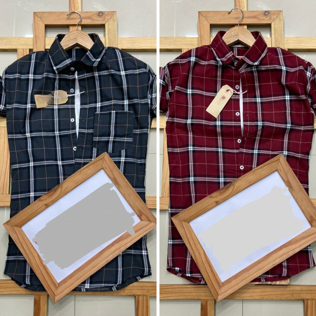 2 Casual Check Shirts For Men