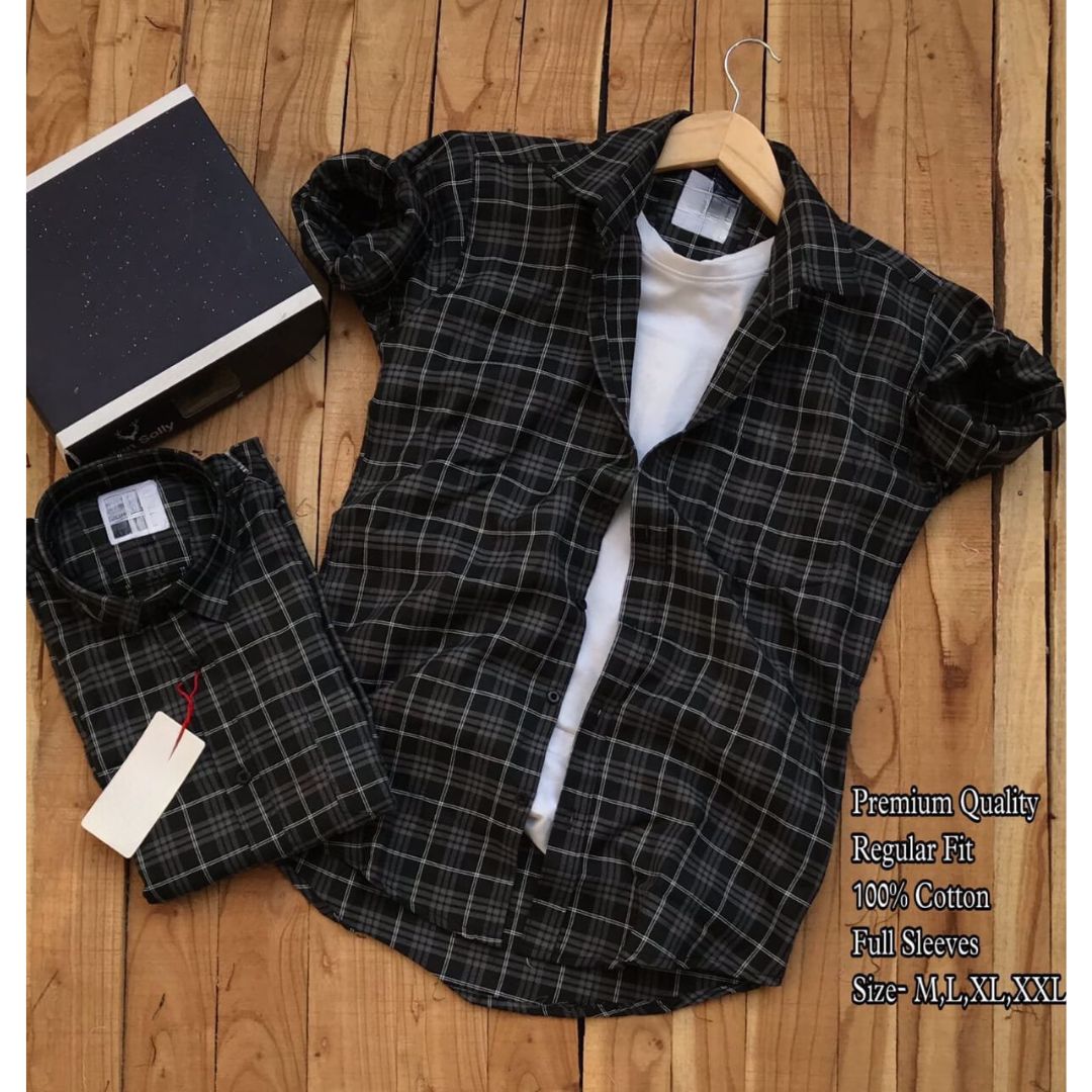 Branded Casual Check Shirts For Men (Pack of 2)