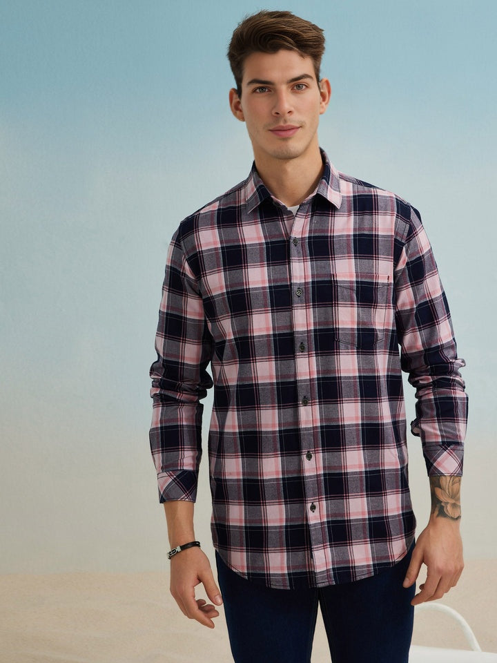 Branded Casual Check Shirts For Men (Combo of 2)