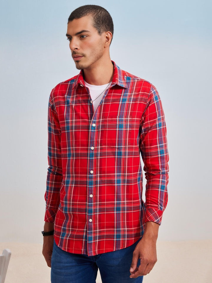 Branded Casual Check Shirts For Men (Combo of 2)