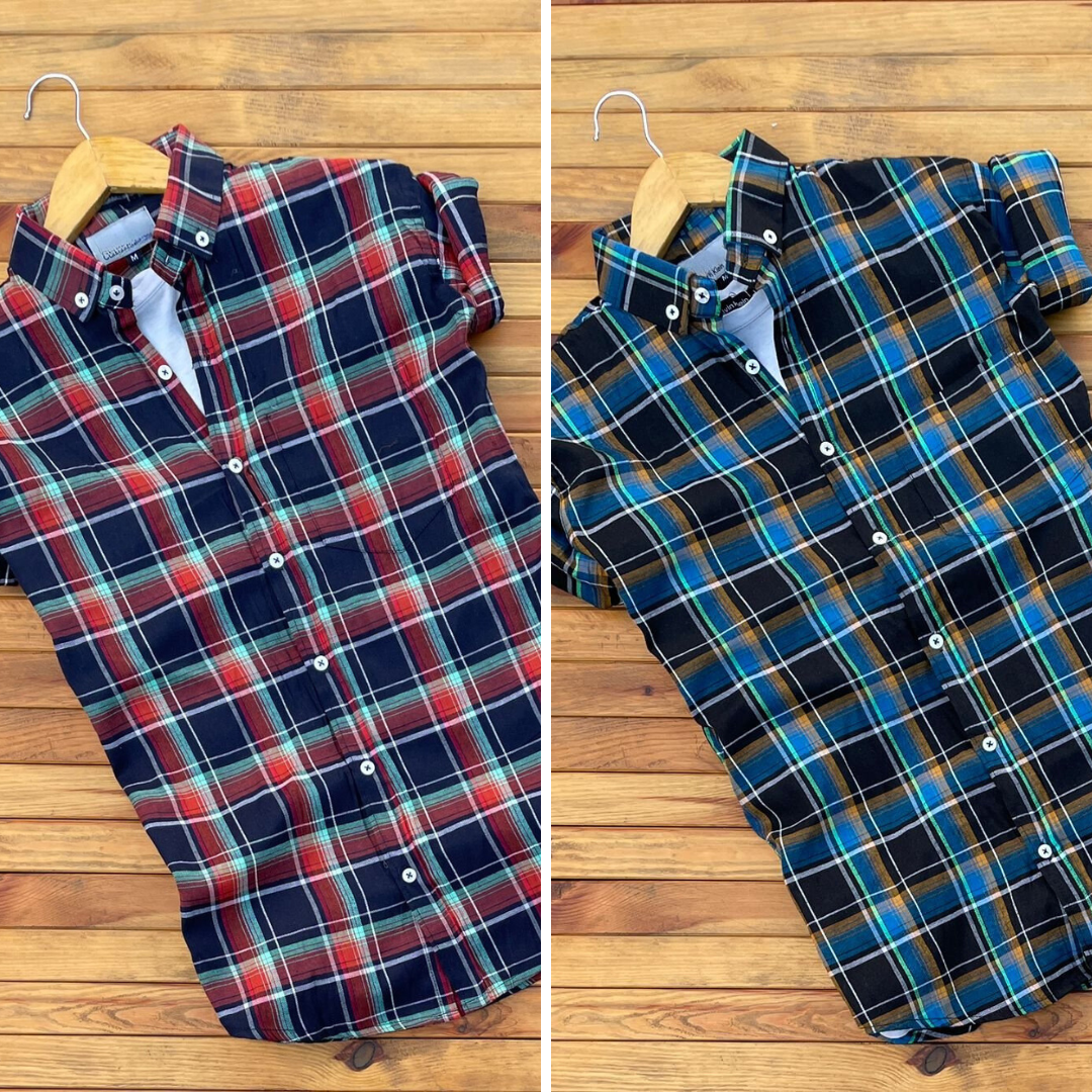 2 Casual Check Shirts For Men