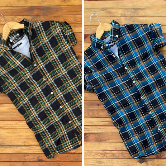 2 Casual Check Shirts For Men