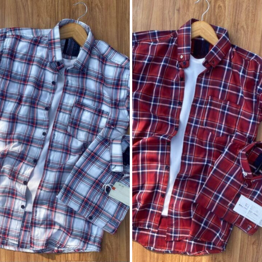 2 Branded Casual Check Shirts For Men