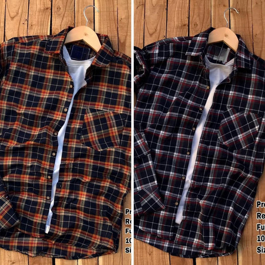 Branded Casual Check Shirts For Men (Pack of 2)