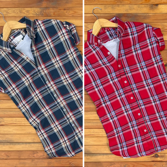 2 Casual Check Shirts For Men