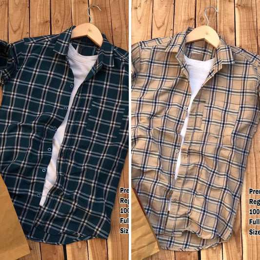 Branded Casual Check Shirts For Men (Combo Offer)