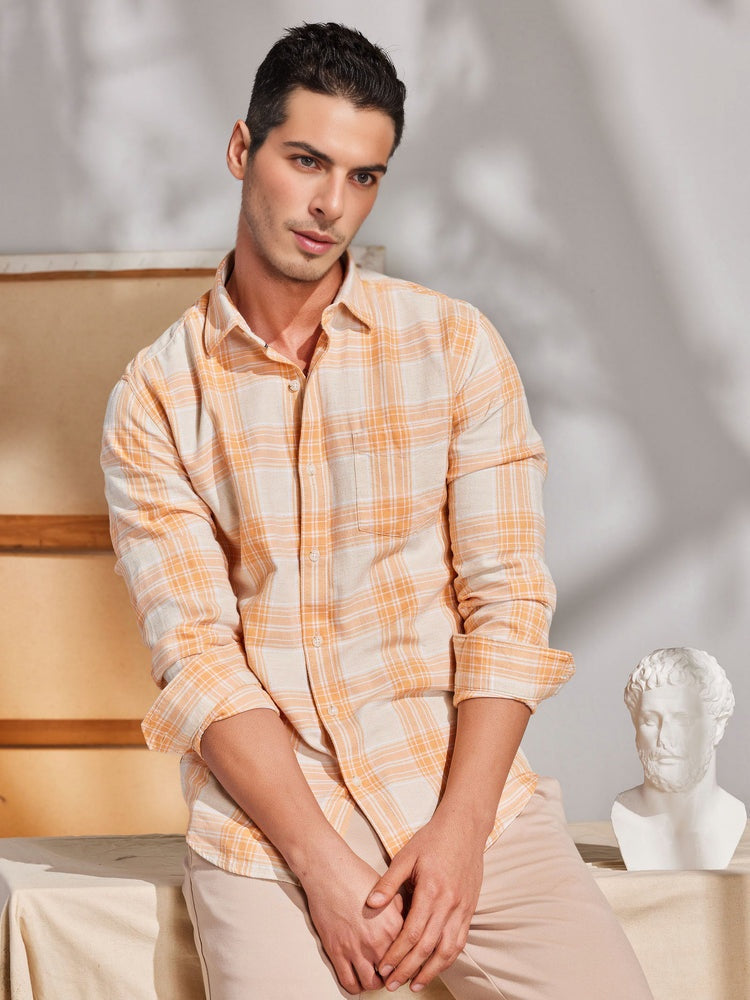 Branded Casual Check Shirts For Men (Combo of 2)