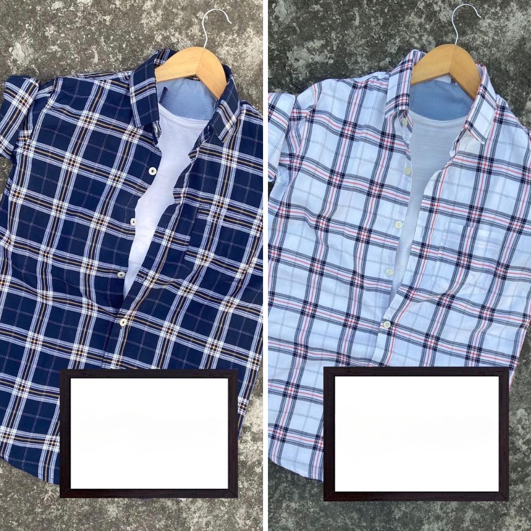 Branded Casual Check Shirts For Men (Pack of 2)