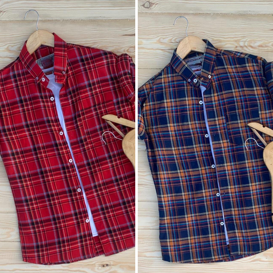 2 Casual Check Shirts For Men