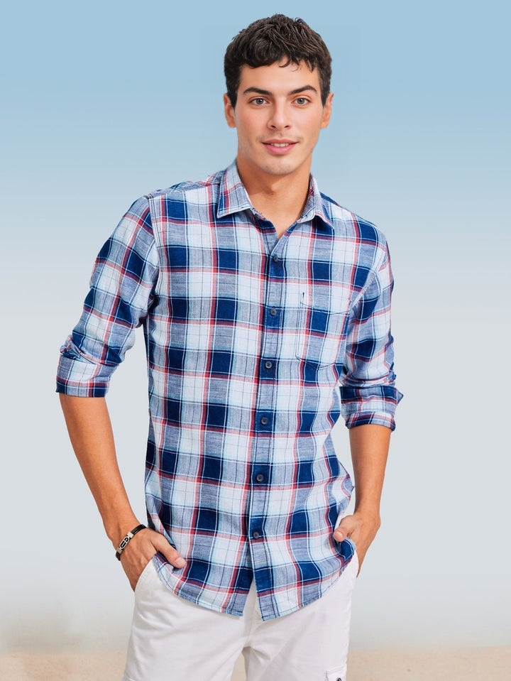 Branded Casual Check Shirts For Men (Combo of 2)