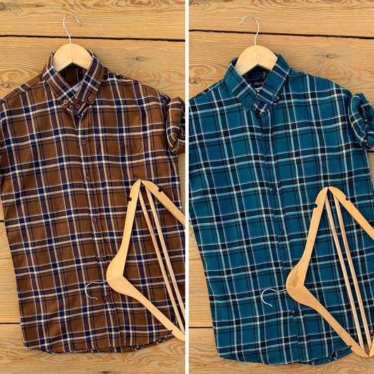 2 Casual Check Shirts For Men