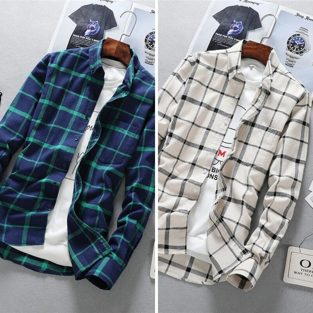 Casual Check Shirts For Men (Combo of 2)