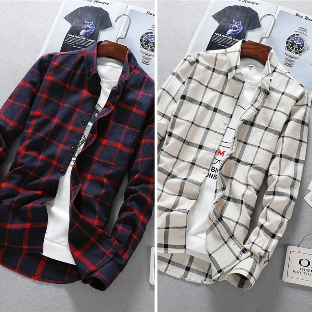 Casual Check Shirts For Men (Combo of 2)