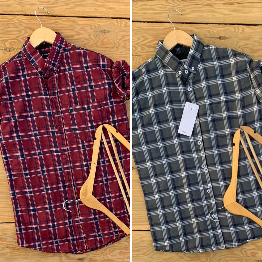 2 Casual Check Shirts For Men