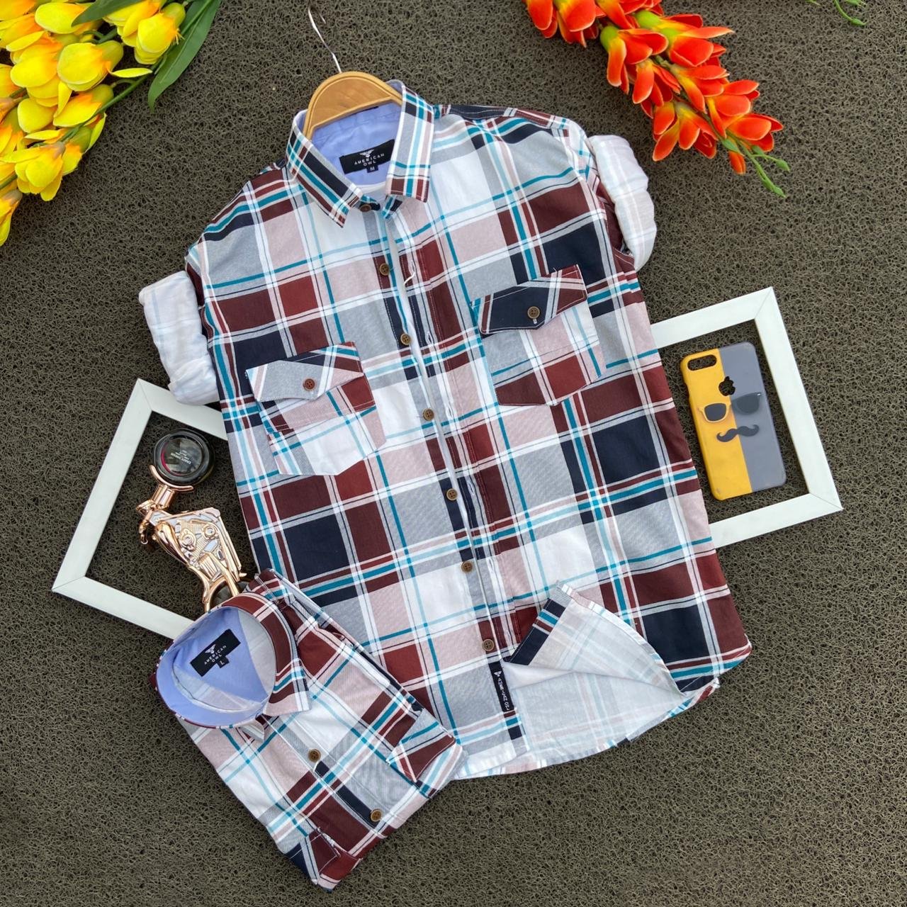 2 Branded Casual Check Shirts For Men