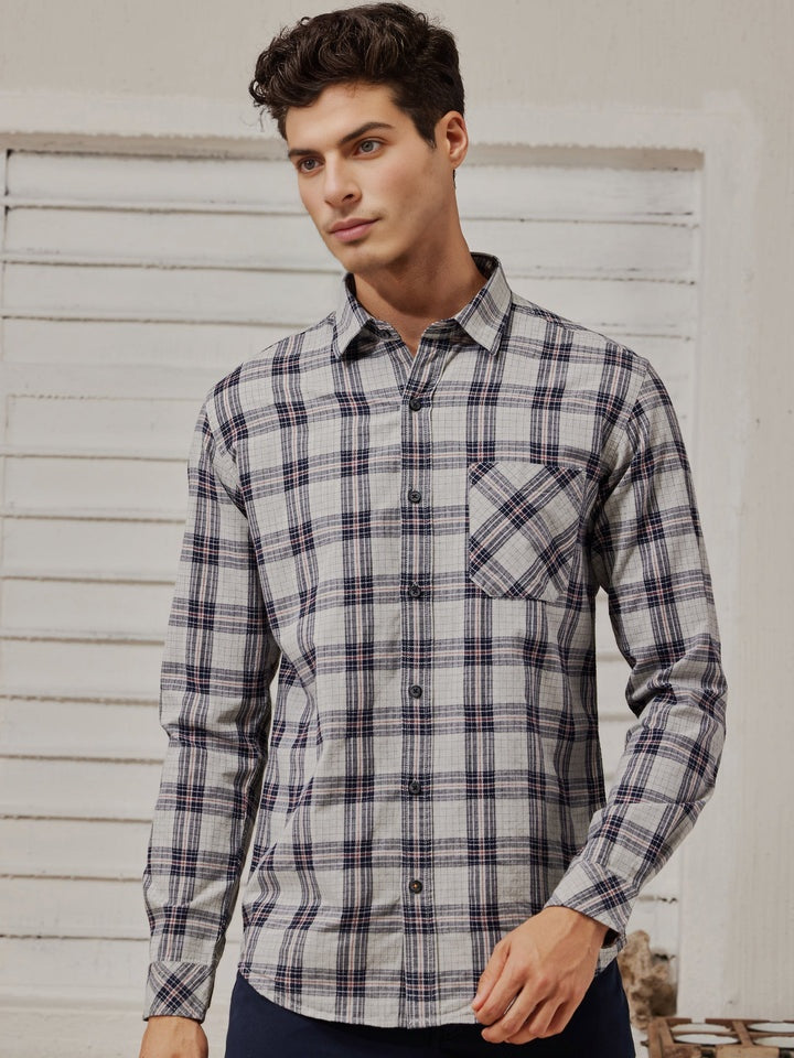 Branded Casual Check Shirts For Men (Combo of 2)