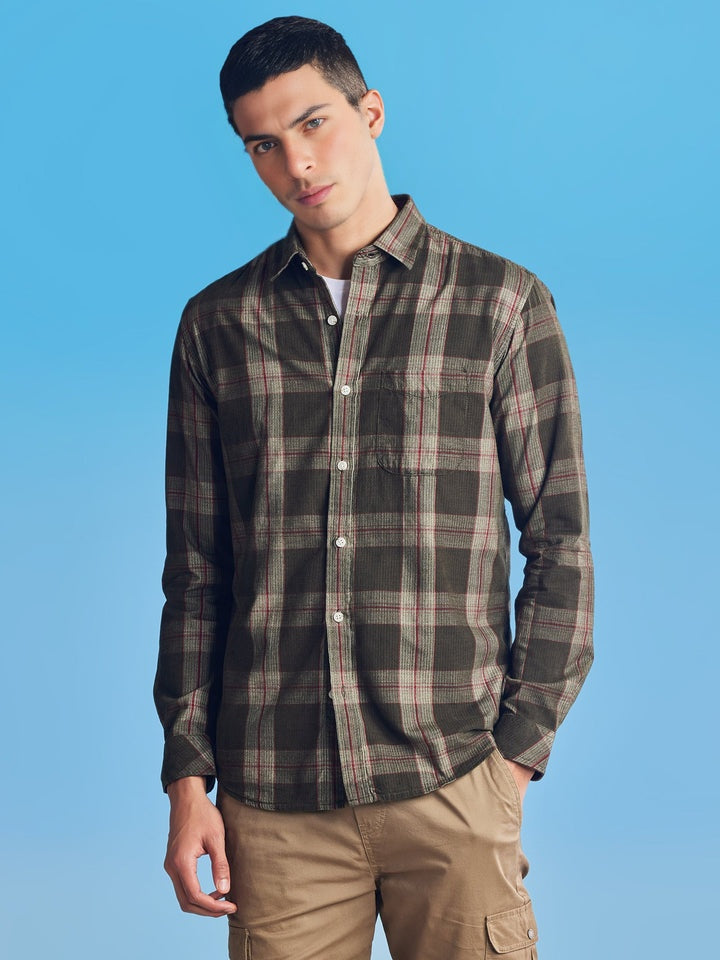 Branded Casual Check Shirts For Men (Combo of 2)