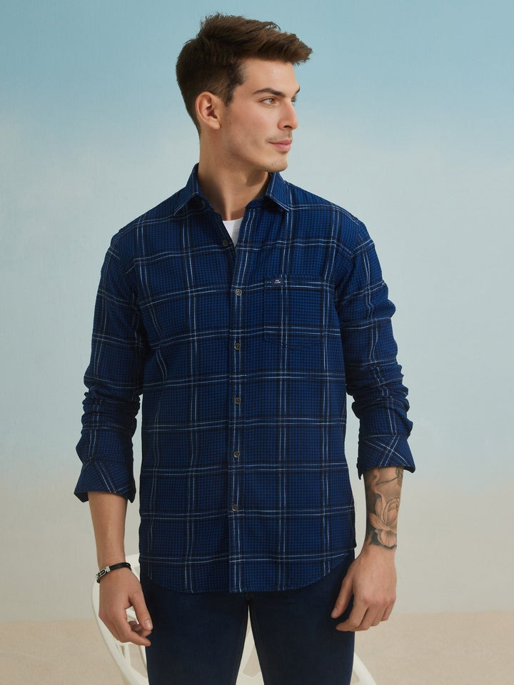 Branded Casual Check Shirts For Men (Combo of 2)